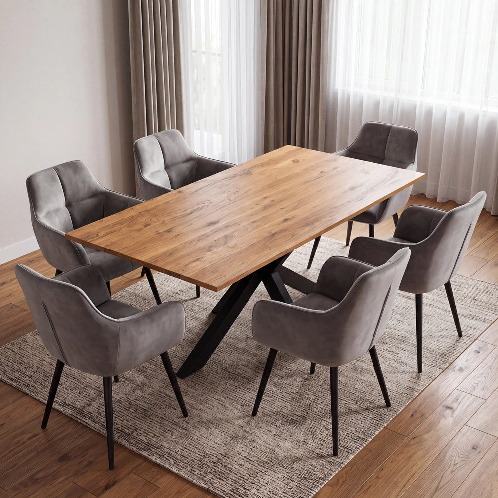 Eichenholztisch im klassischen Stil – für 4 Personen – 140x80x2,6 cm