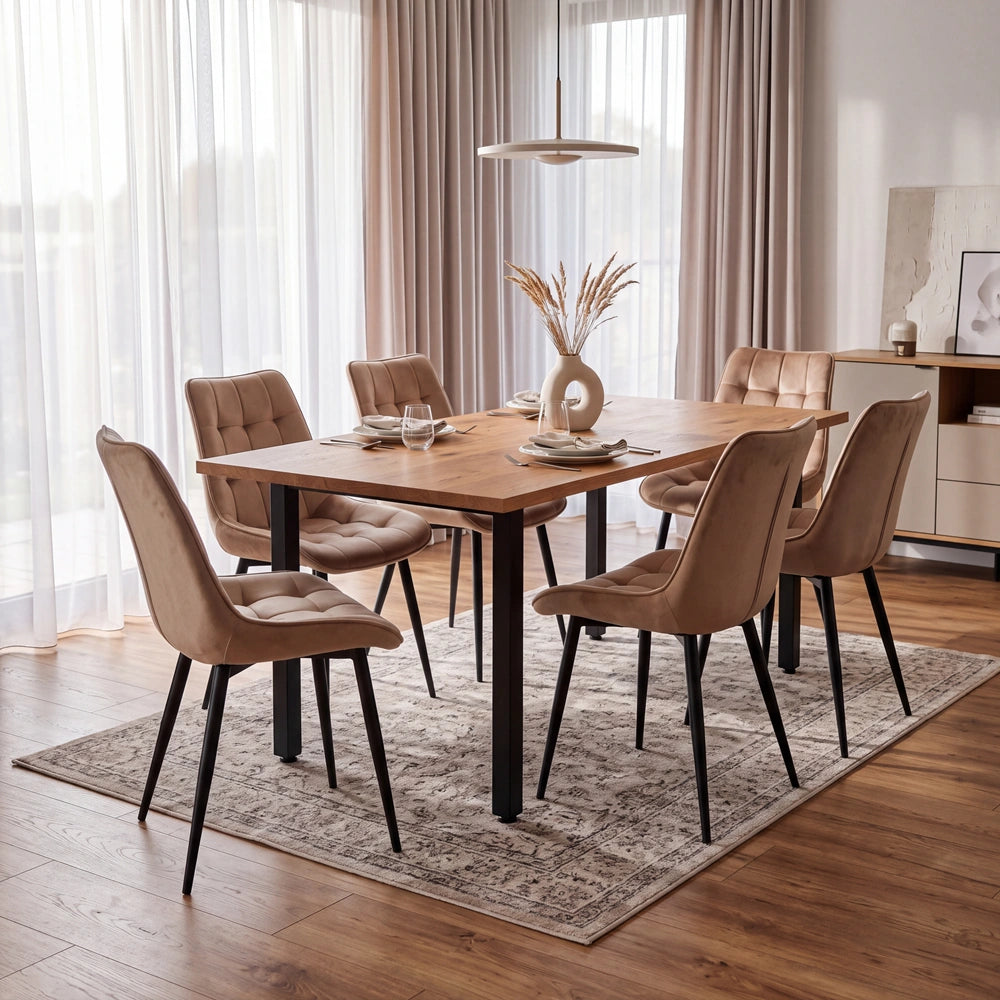 Eichenholztisch im klassischen Stil – für 6 Personen – 180x85x2,6 cm