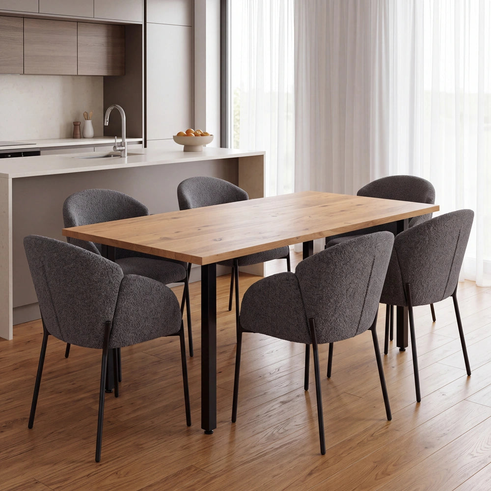 Eichenholztisch im klassischen Stil – für 6 Personen – 180x85x2,6 cm