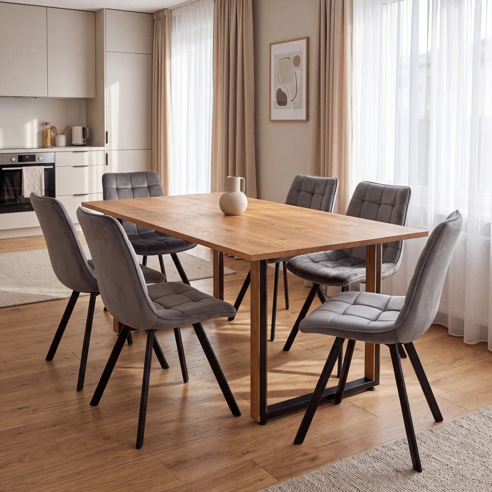 Eichenholztisch im klassischen Stil – für 6 Personen – 180x85x2,6 cm