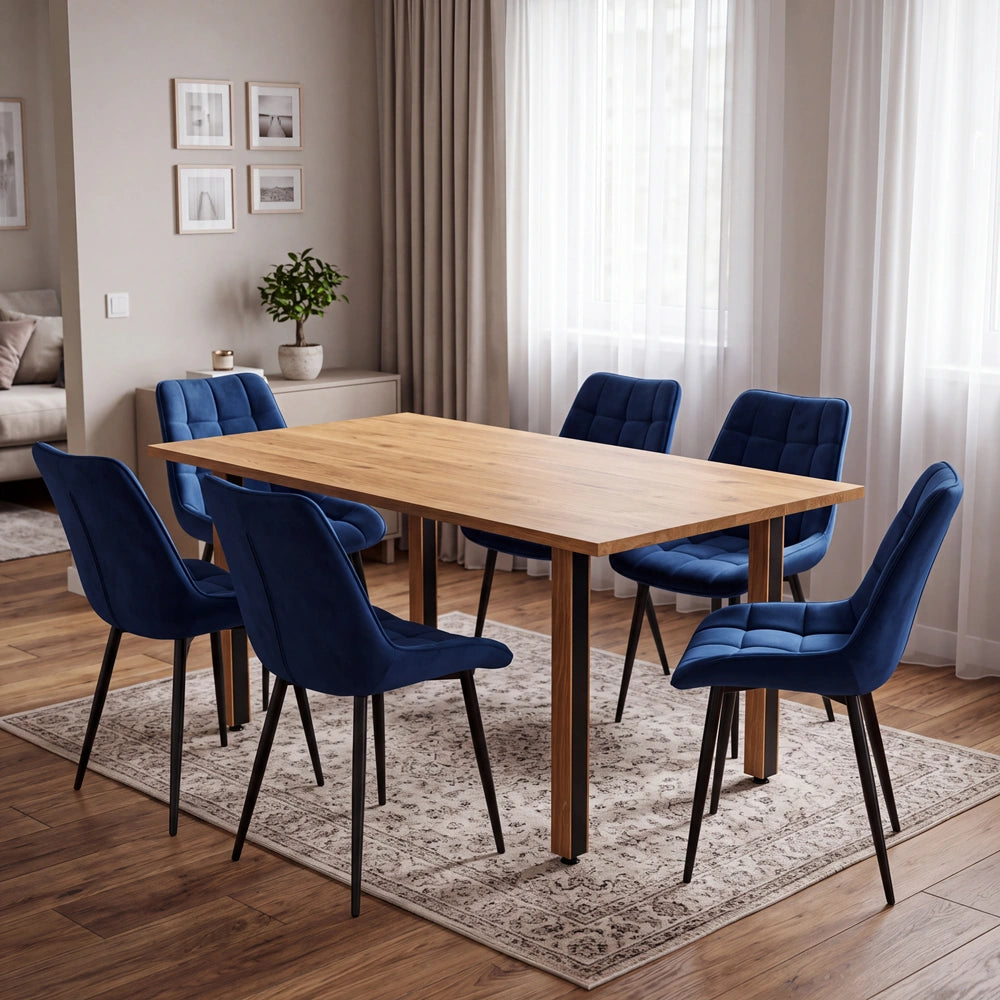 Eichenholztisch im klassischen Stil – für 4 Personen – 140x80x2,6 cm