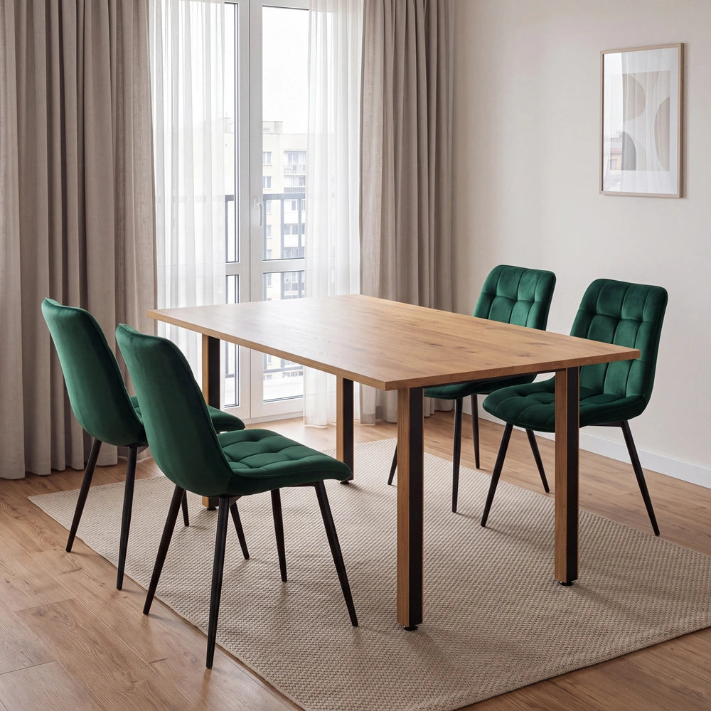 Eichenholztisch im klassischen Stil – für 4 Personen – 140x80x2,6 cm