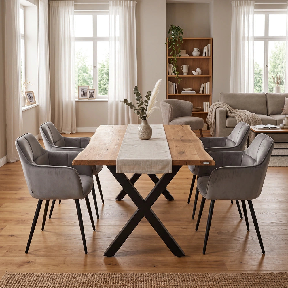 Eichentisch im rustikalen Stil – für 4 Personen – 140 x 80 x 4