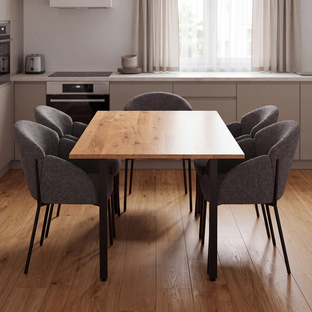 Eichenholztisch im klassischen Stil – für 4 Personen – 140x80x2,6 cm