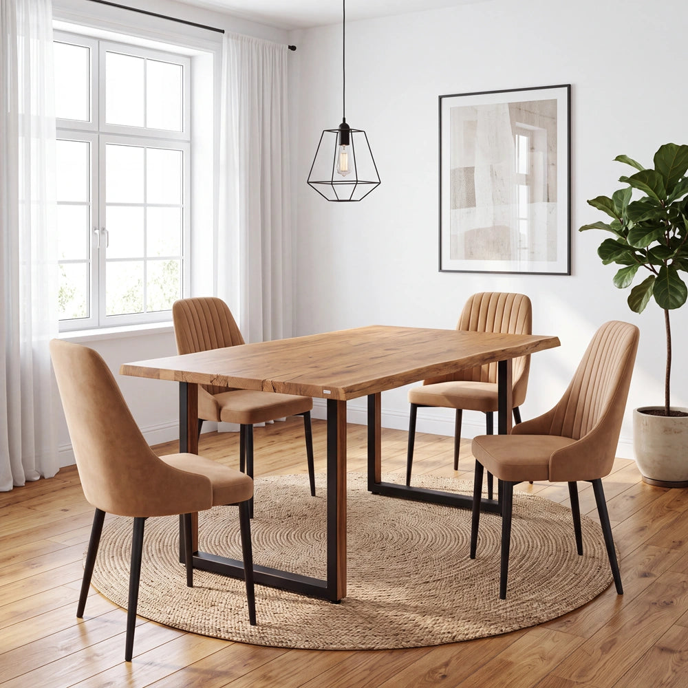 Eichentisch im rustikalen Stil – für 4 Personen – 140 x 80 x 4