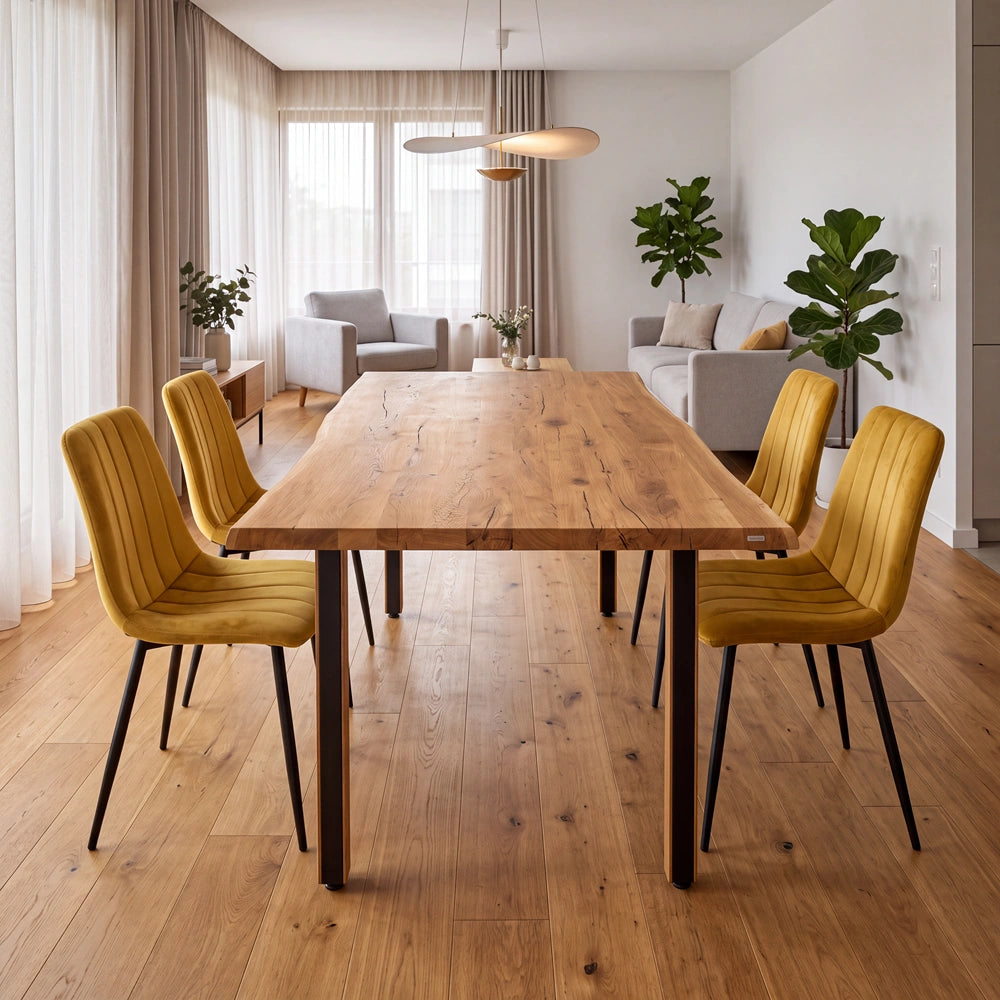 Eichentisch im rustikalen Stil – für 4 Personen – 140 x 80 x 4