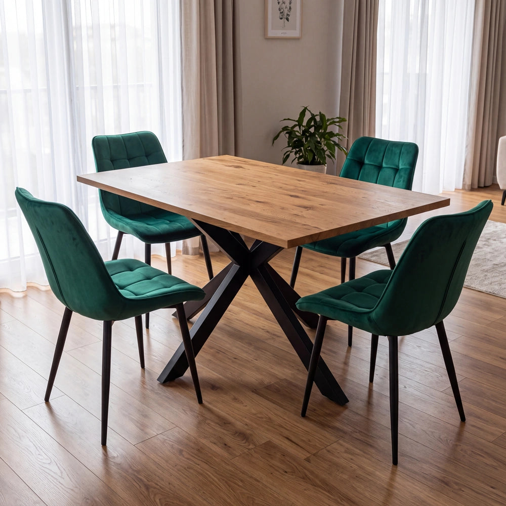 Eichenholztisch im klassischen Stil – für 4 Personen – 140x80x2,6 cm
