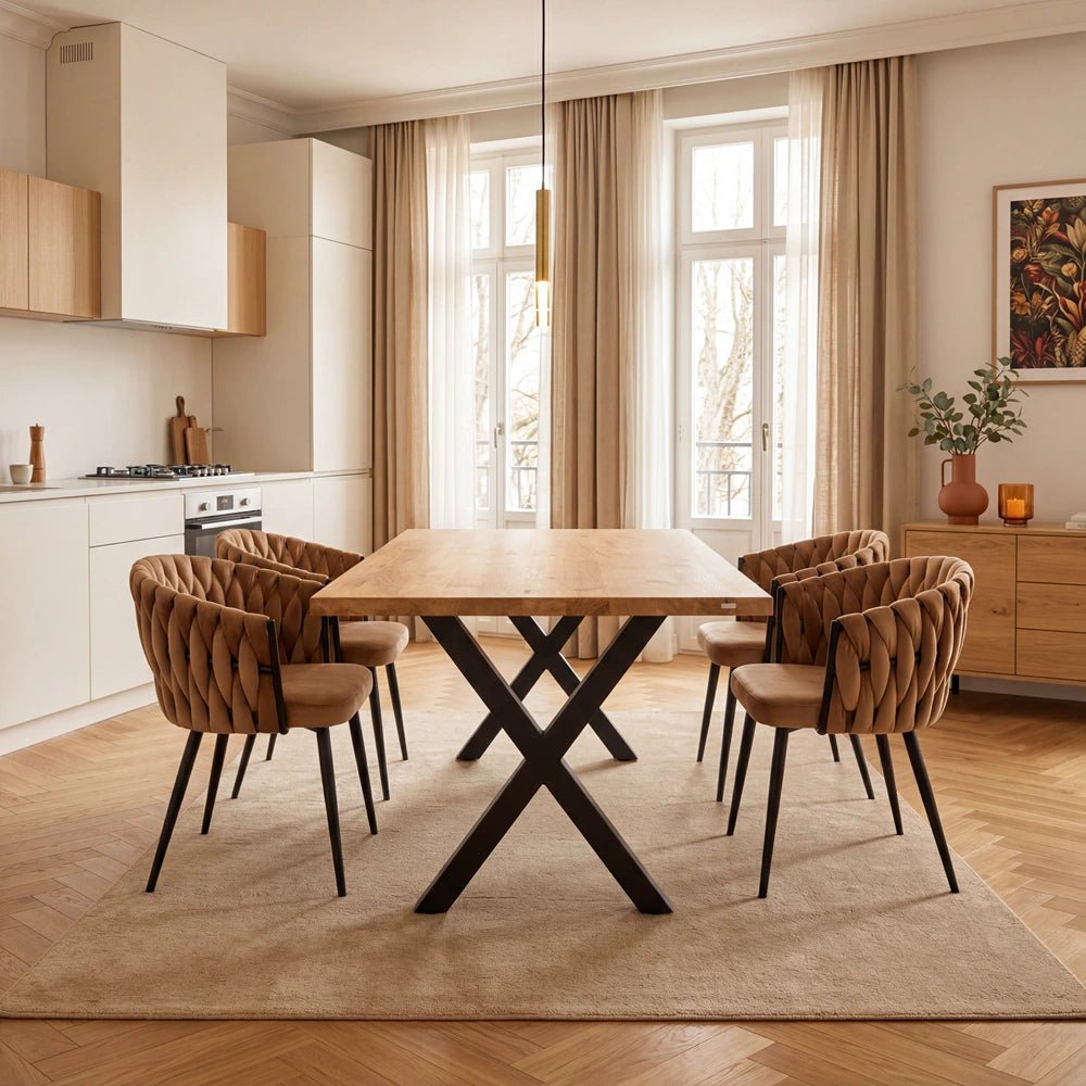 Eichenholztisch im klassischen Stil – für 4 Personen – 140 x 80 x 4 cm