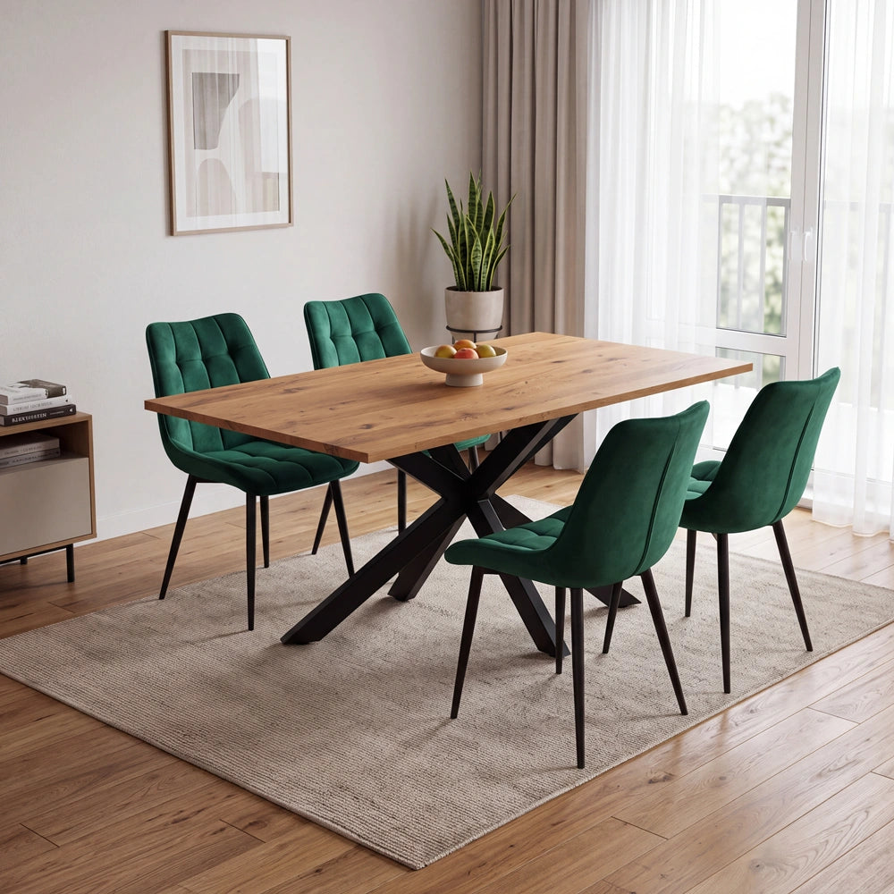Eichenholztisch im klassischen Stil – für 4 Personen – 140x80x2,6 cm