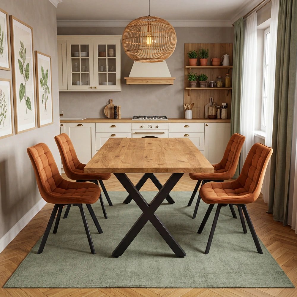 Eichenholztisch im klassischen Stil – für 4 Personen – 140 x 80 x 4 cm