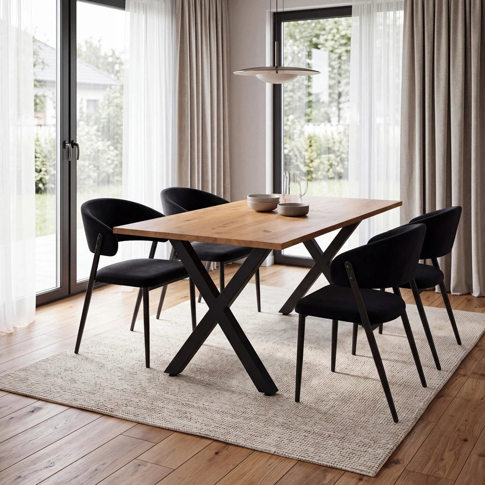 Eichenholztisch im klassischen Stil – für 4 Personen – 140x80x2,6 cm