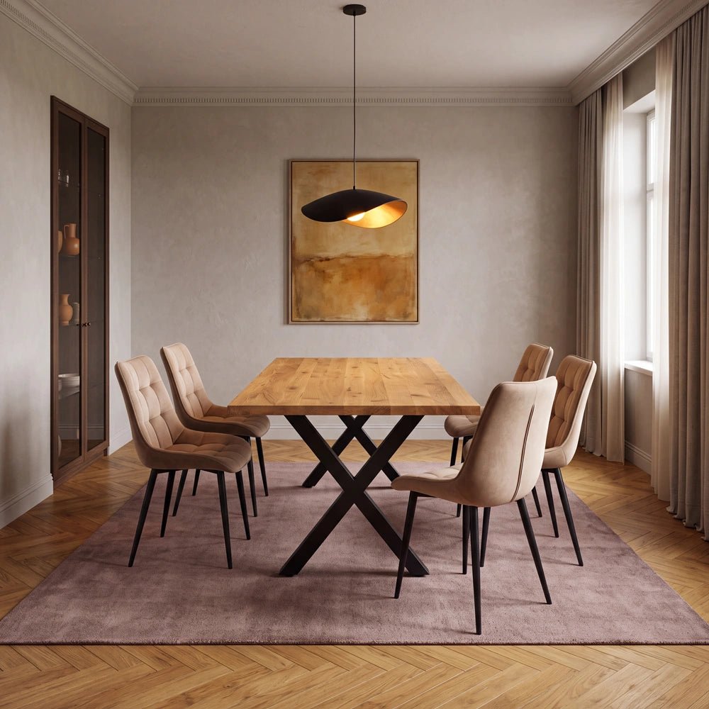 Eichenholztisch im klassischen Stil – für 4 Personen – 140 x 80 x 4 cm