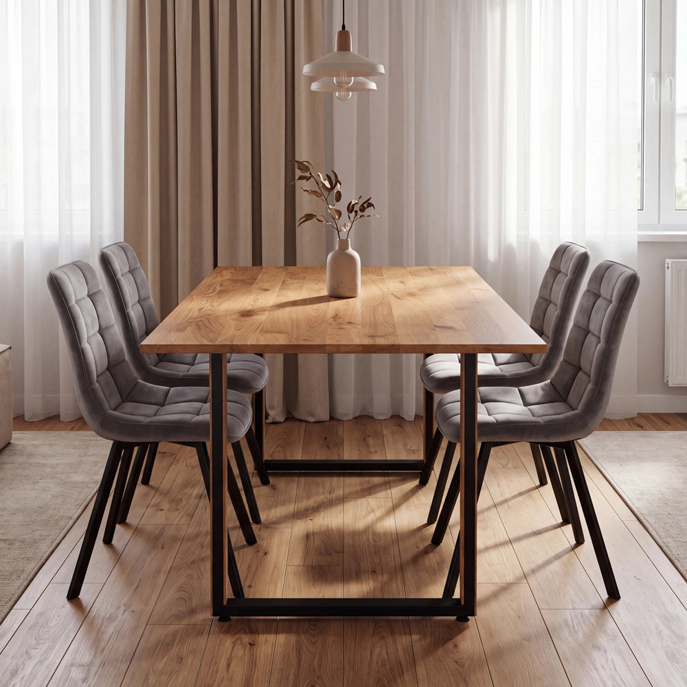 Eichenholztisch im klassischen Stil – für 4 Personen – 140x80x2,6 cm