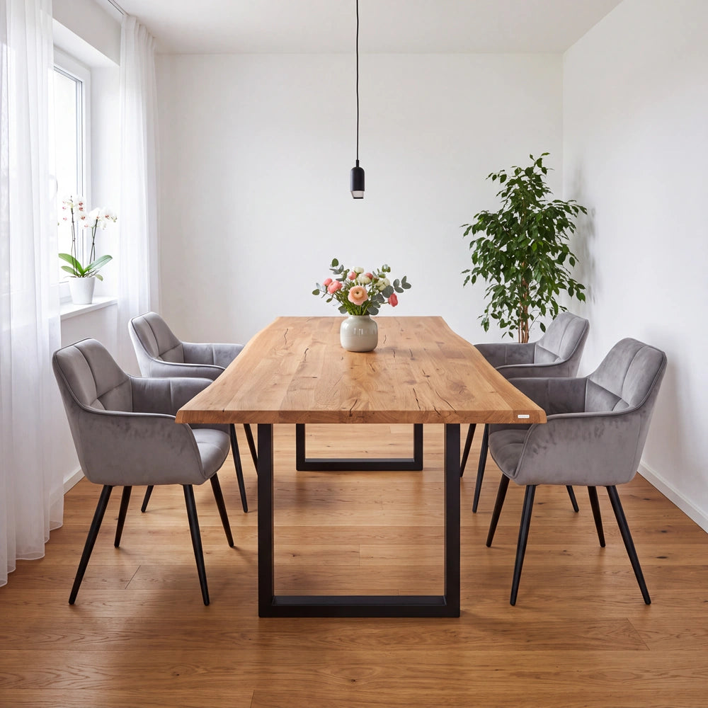 Eichentisch im rustikalen Stil – für 4 Personen – 140 x 80 x 4