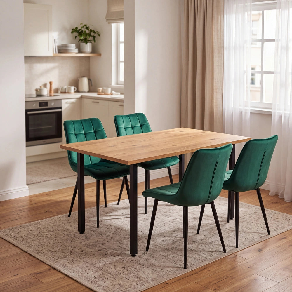 Eichenholztisch im klassischen Stil – für 4 Personen – 140x80x2,6 cm