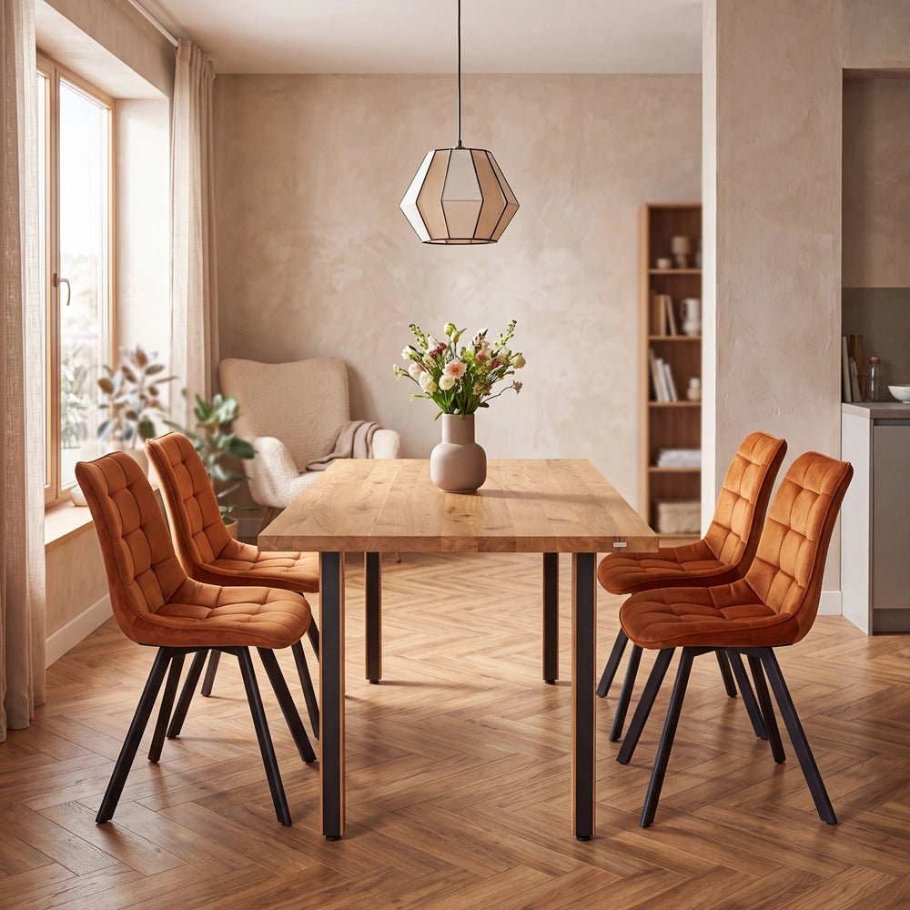 Eichenholztisch im klassischen Stil – für 4 Personen – 140 x 80 x 4 cm