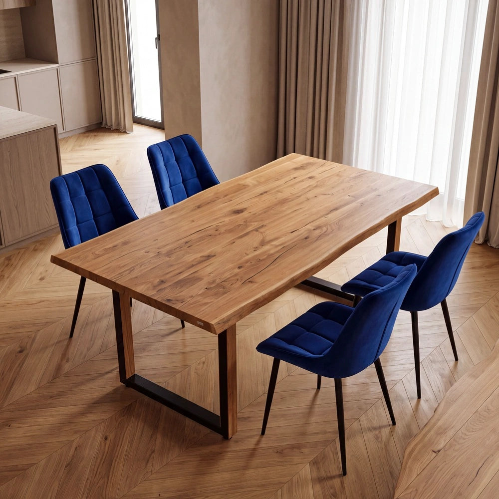 Eichentisch im rustikalen Stil – für 4 Personen – 140 x 80 x 4