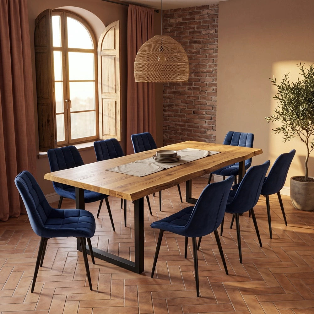 Eichenholztisch im rustikalen Stil – 6 Personen – 180 x 85 x 4