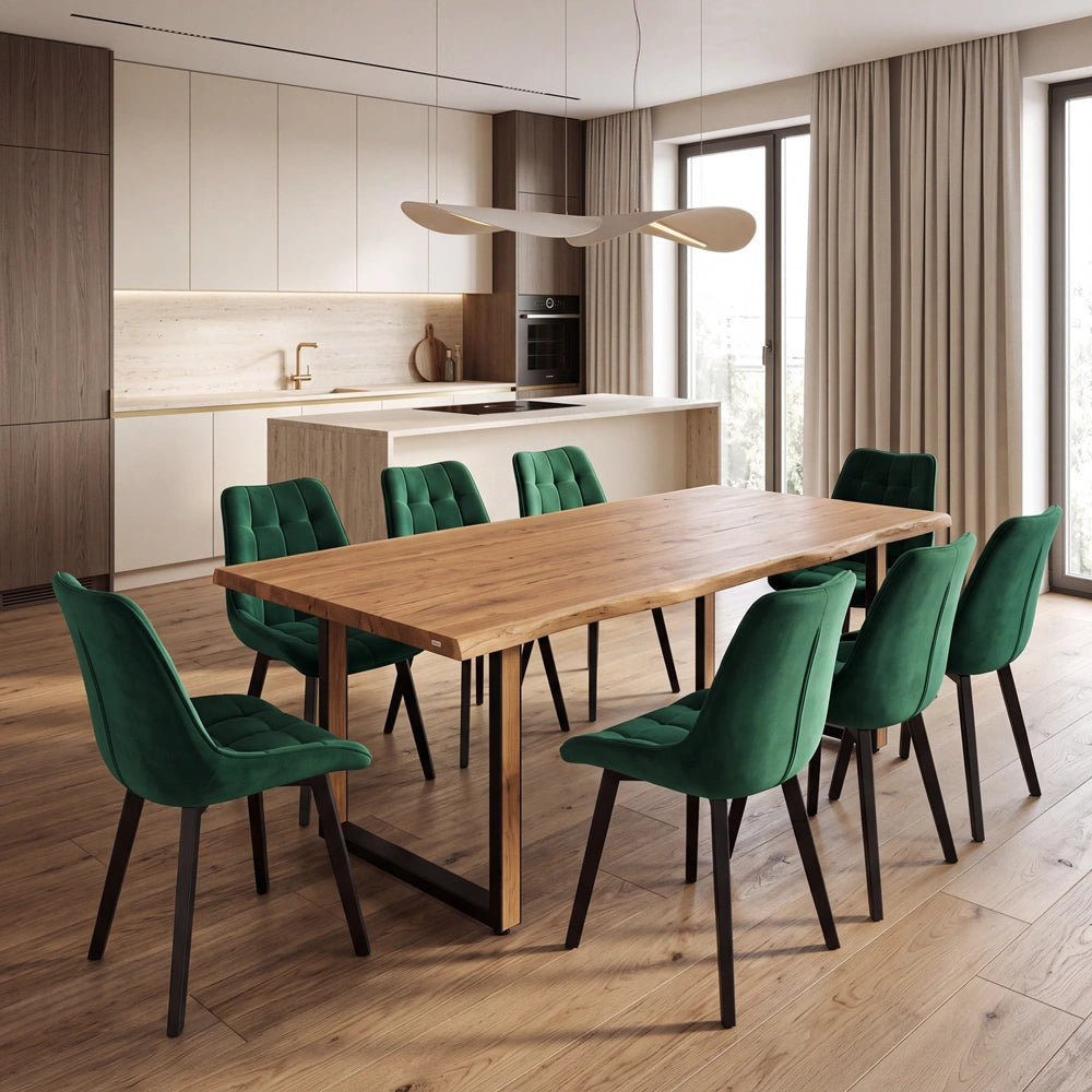Eichenholztisch im rustikalen Stil – 6 Personen – 180 x 85 x 4