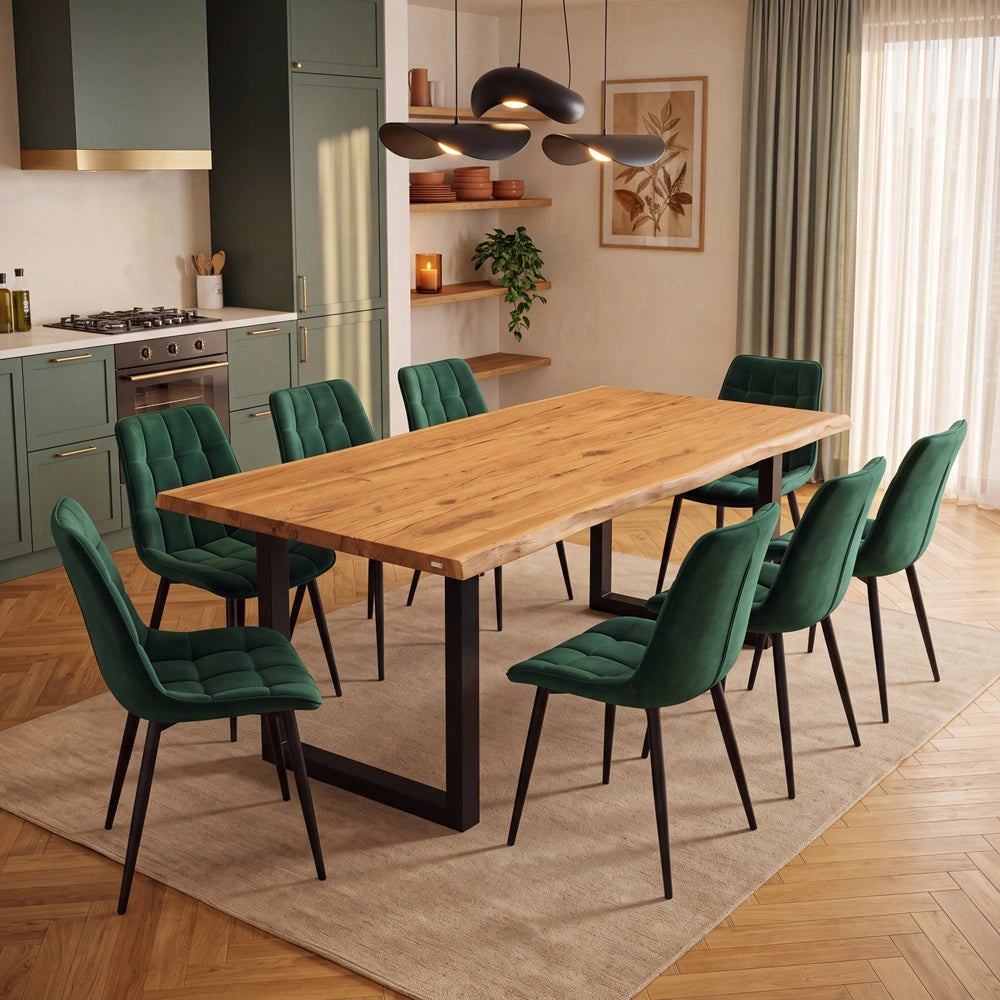 Eichenholztisch im rustikalen Stil – 6 Personen – 180 x 85 x 4