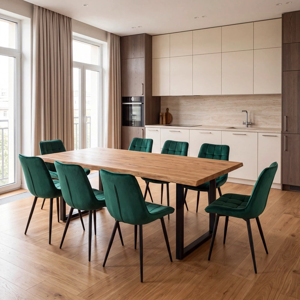 Eichenholztisch im rustikalen Stil – 6 Personen – 180 x 85 x 4