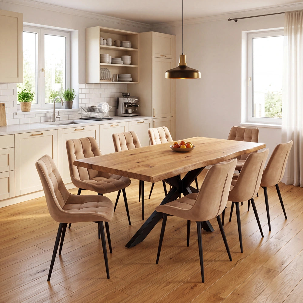 Eichentisch im rustikalen Stil – für 8 Personen – 200 x 100 x 4 cm