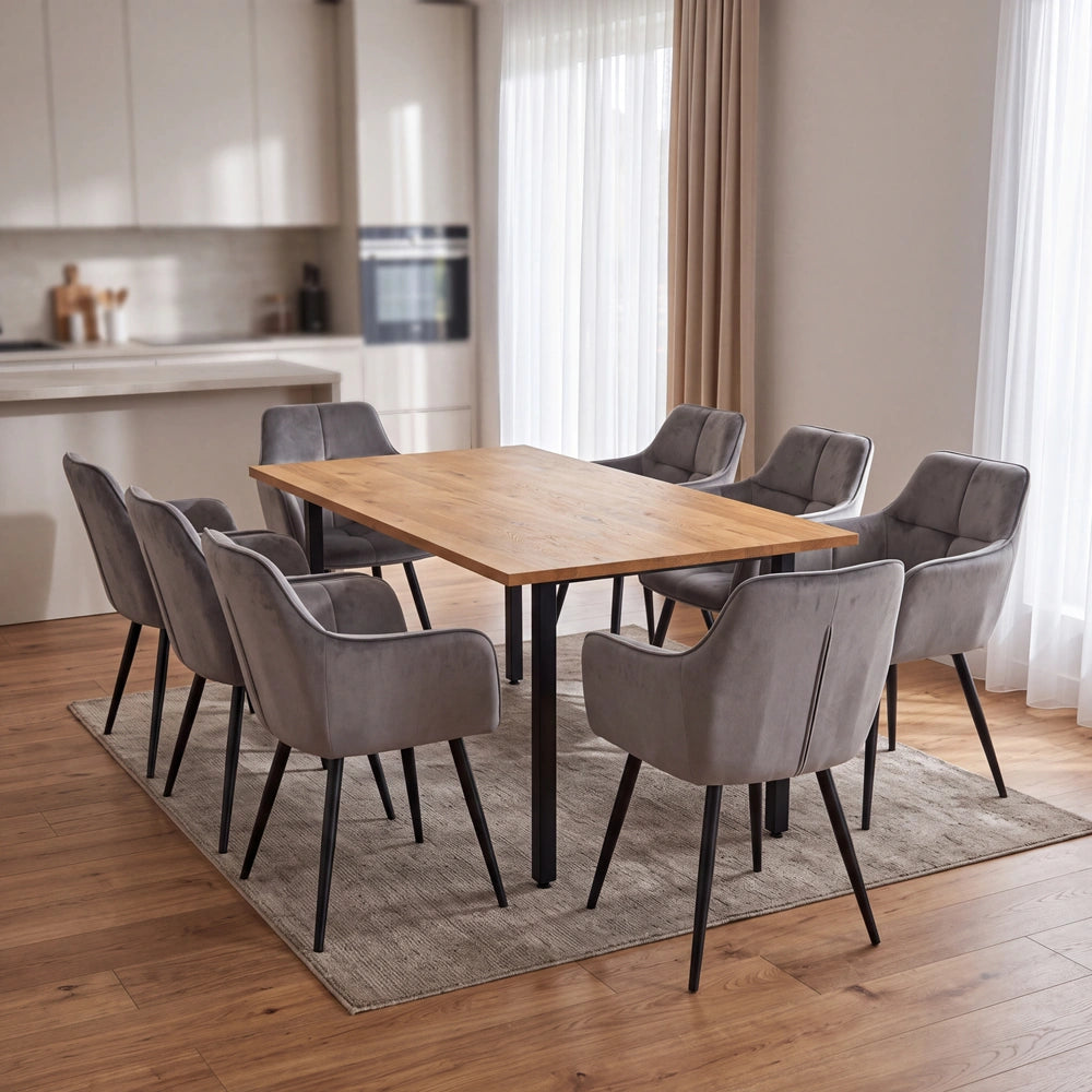 Eichenholztisch im klassischen Stil – für 8 Personen – 200x100x2,6 cm