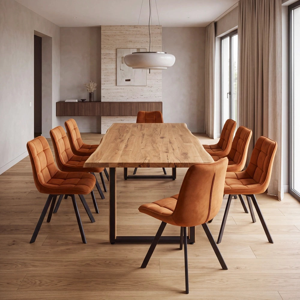 Eichenholztisch im rustikalen Stil – 6 Personen – 180 x 85 x 4
