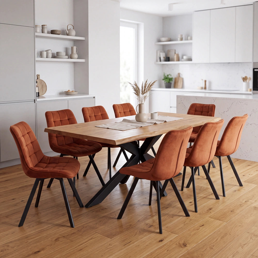 Eichenholztisch im rustikalen Stil – 6 Personen – 180 x 85 x 4