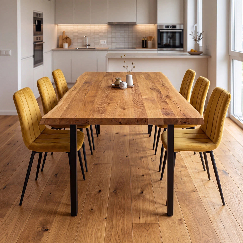 Eichenholztisch im rustikalen Stil – 6 Personen – 180 x 85 x 4