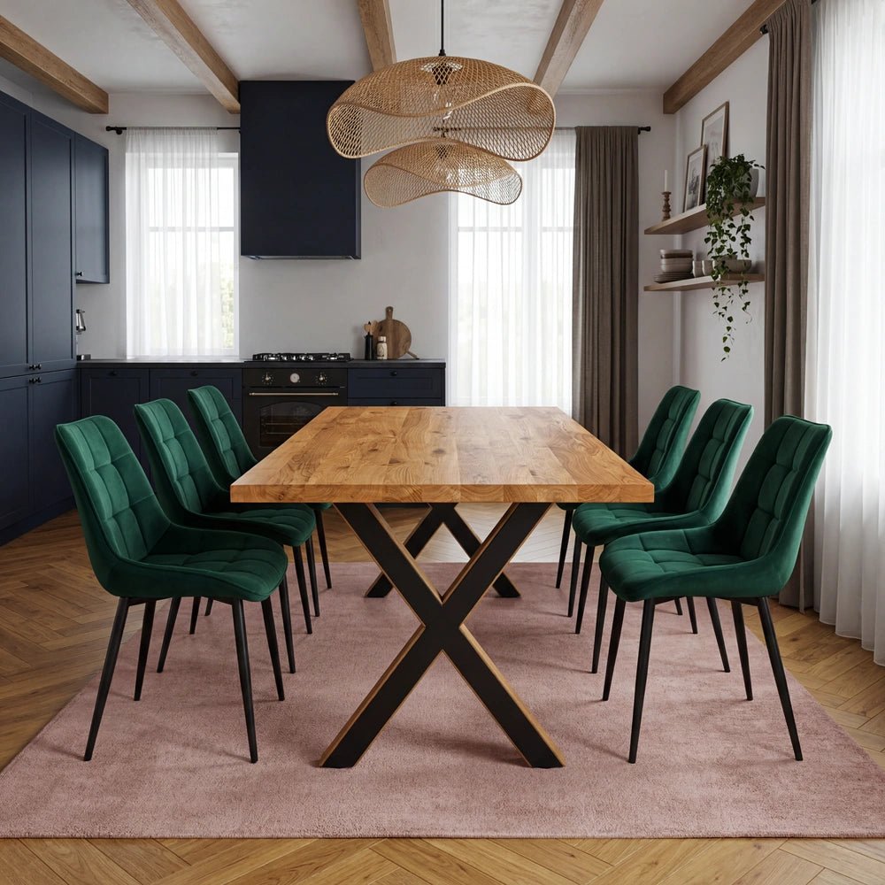Eichenholztisch im klassischen Stil – für 6 Personen – 160 x 80 x 4 cm