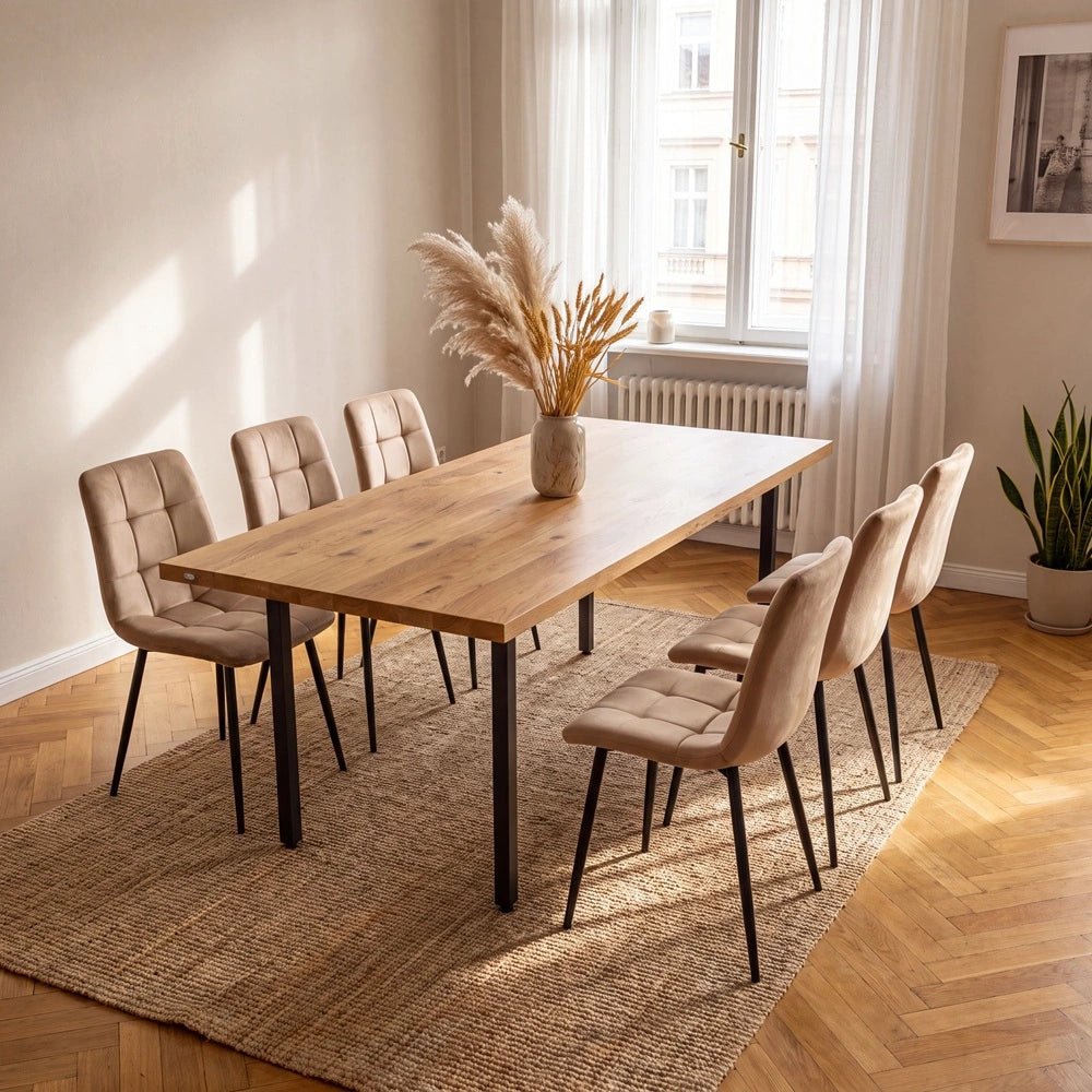 Eichenholztisch im klassischen Stil – für 6 Personen – 160 x 80 x 4 cm