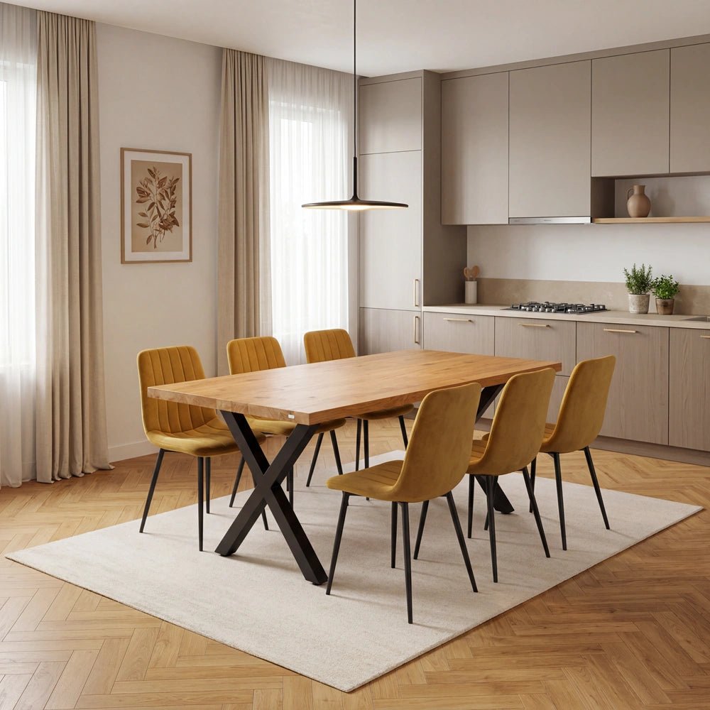 Eichenholztisch im klassischen Stil – für 6 Personen – 160 x 80 x 4 cm