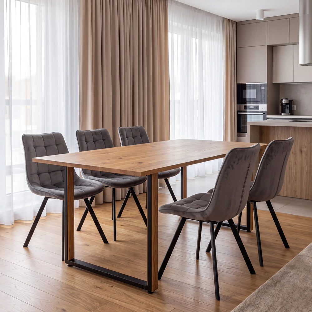 Eichenholztisch im klassischen Stil – für 6 Personen – 180x85x2,6 cm