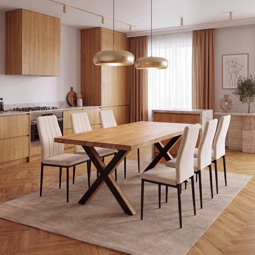 Eichenholztisch im klassischen Stil – für 6 Personen – 160 x 80 x 4 cm