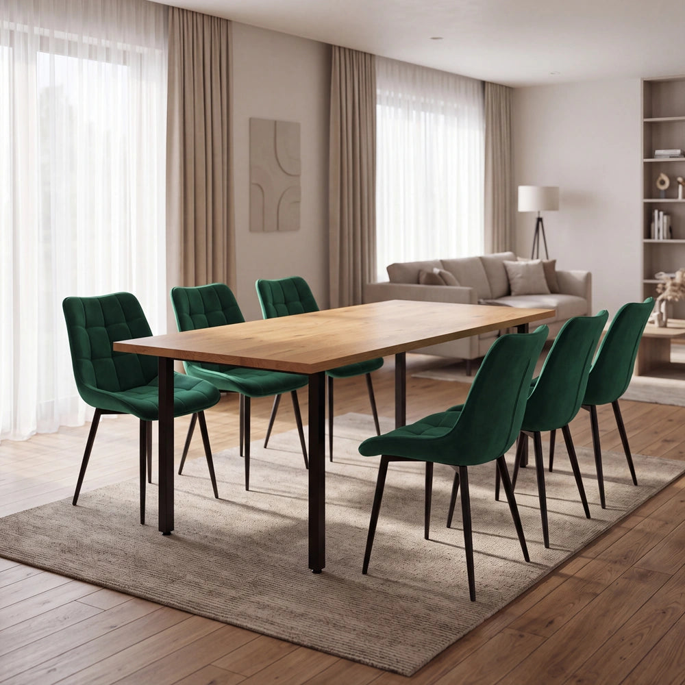 Eichenholztisch im klassischen Stil – für 6 Personen – 180x85x2,6 cm