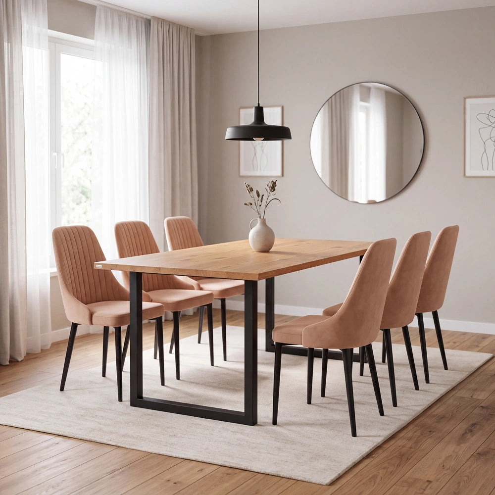 Eichenholztisch im klassischen Stil – für 6 Personen – 180x85x2,6 cm