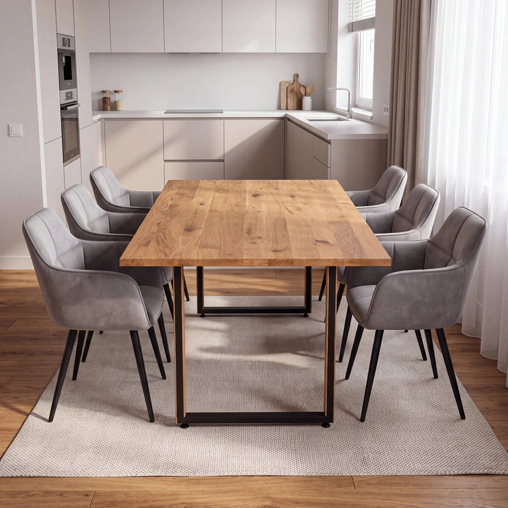 Eichenholztisch im klassischen Stil – für 6 Personen – 180x85x2,6 cm