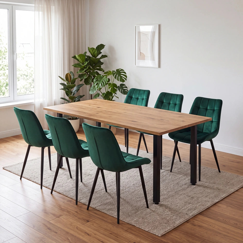 Eichenholztisch im klassischen Stil – für 6 Personen – 180x85x2,6 cm