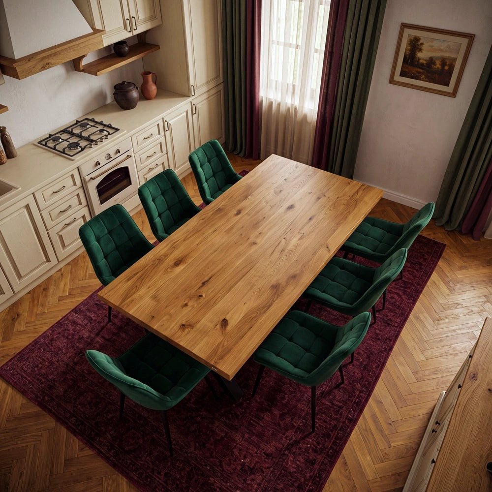 Eichenholztisch im klassischen Stil – für 6 Personen – 160 x 80 x 4 cm