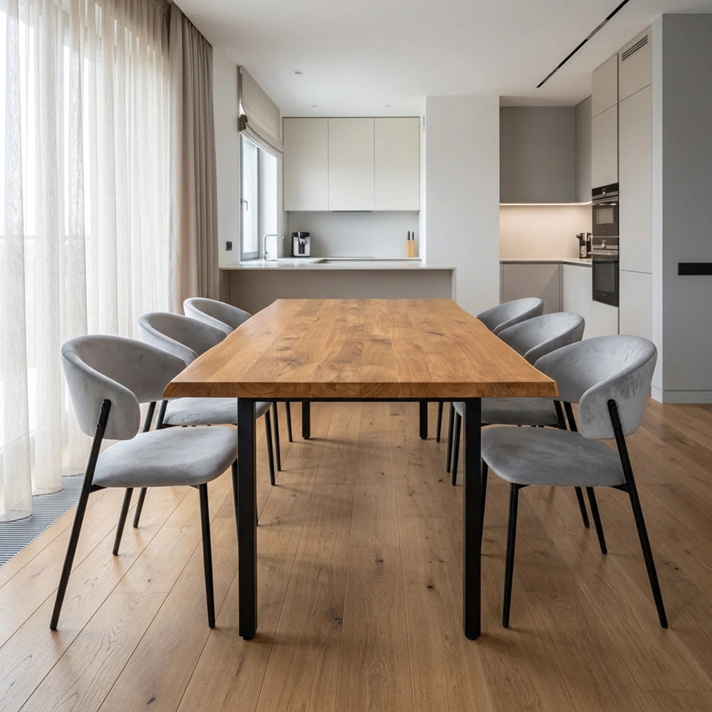 Eichenholztisch im rustikalen Stil – 6 Personen – 180 x 85 x 4