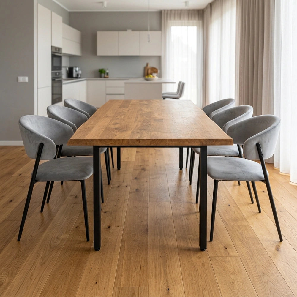 Eichenholztisch im rustikalen Stil – 6 Personen – 180 x 85 x 4