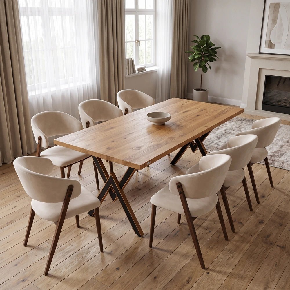 Eichenholztisch im klassischen Stil – für 6 Personen – 160 x 80 x 4 cm