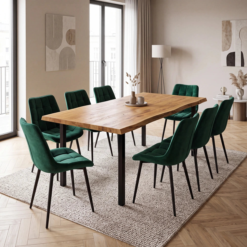 Eichenholztisch im rustikalen Stil – 6 Personen – 180 x 85 x 4