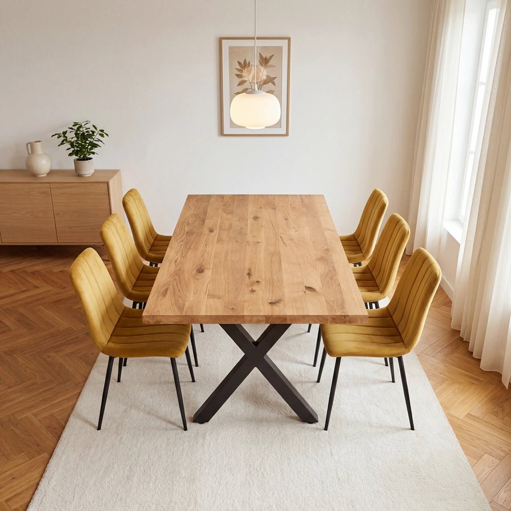 Eichenholztisch im klassischen Stil – für 6 Personen – 160 x 80 x 4 cm