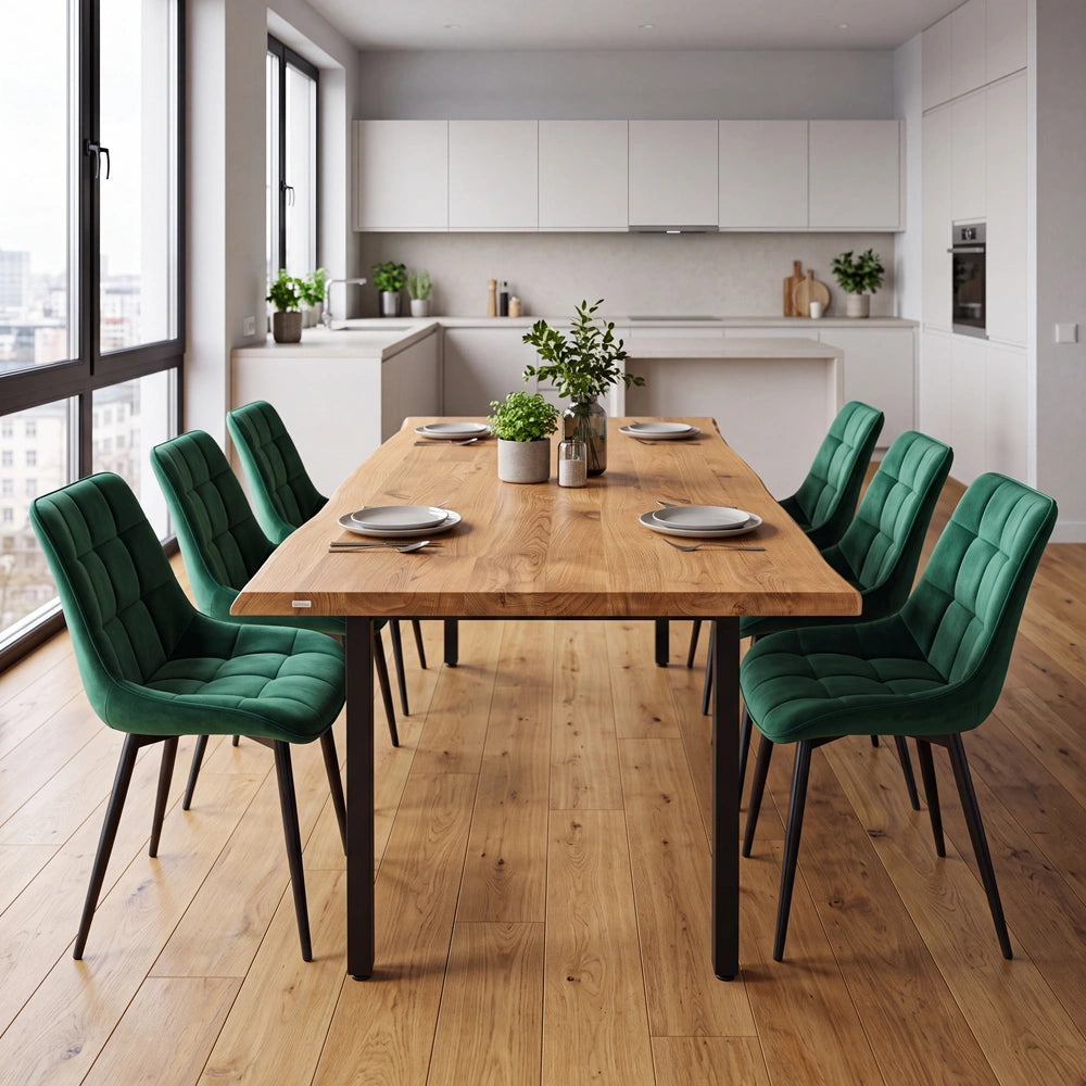 Eichenholztisch im rustikalen Stil – 6 Personen – 180 x 85 x 4