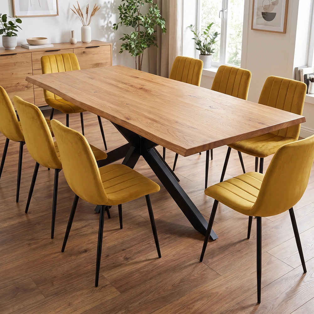 Eichenholztisch im rustikalen Stil – 6 Personen – 180 x 85 x 4