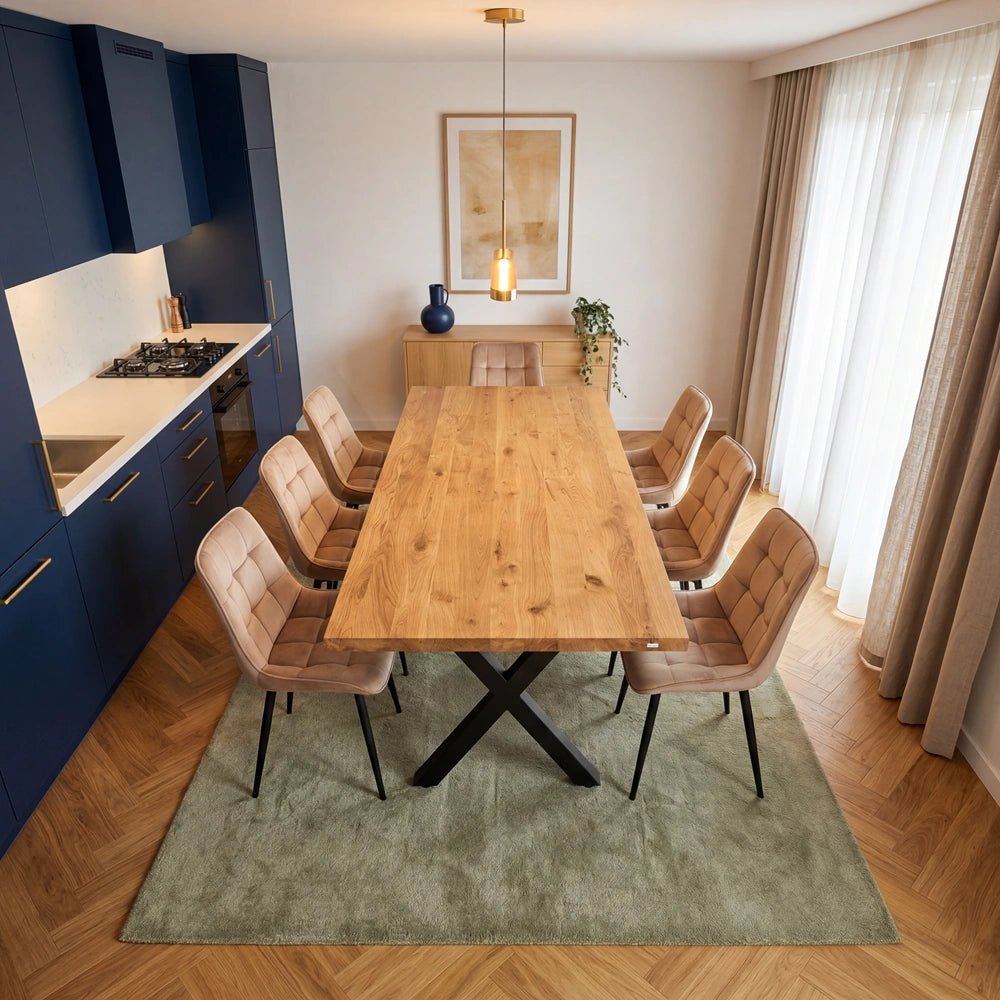 Eichenholztisch im klassischen Stil – für 6 Personen – 160 x 80 x 4 cm