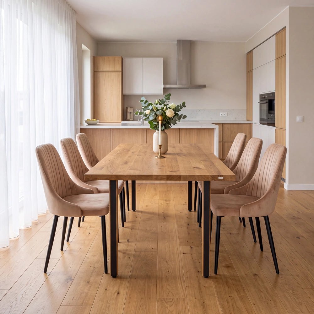 Eichenholztisch im klassischen Stil – für 6 Personen – 160 x 80 x 4 cm