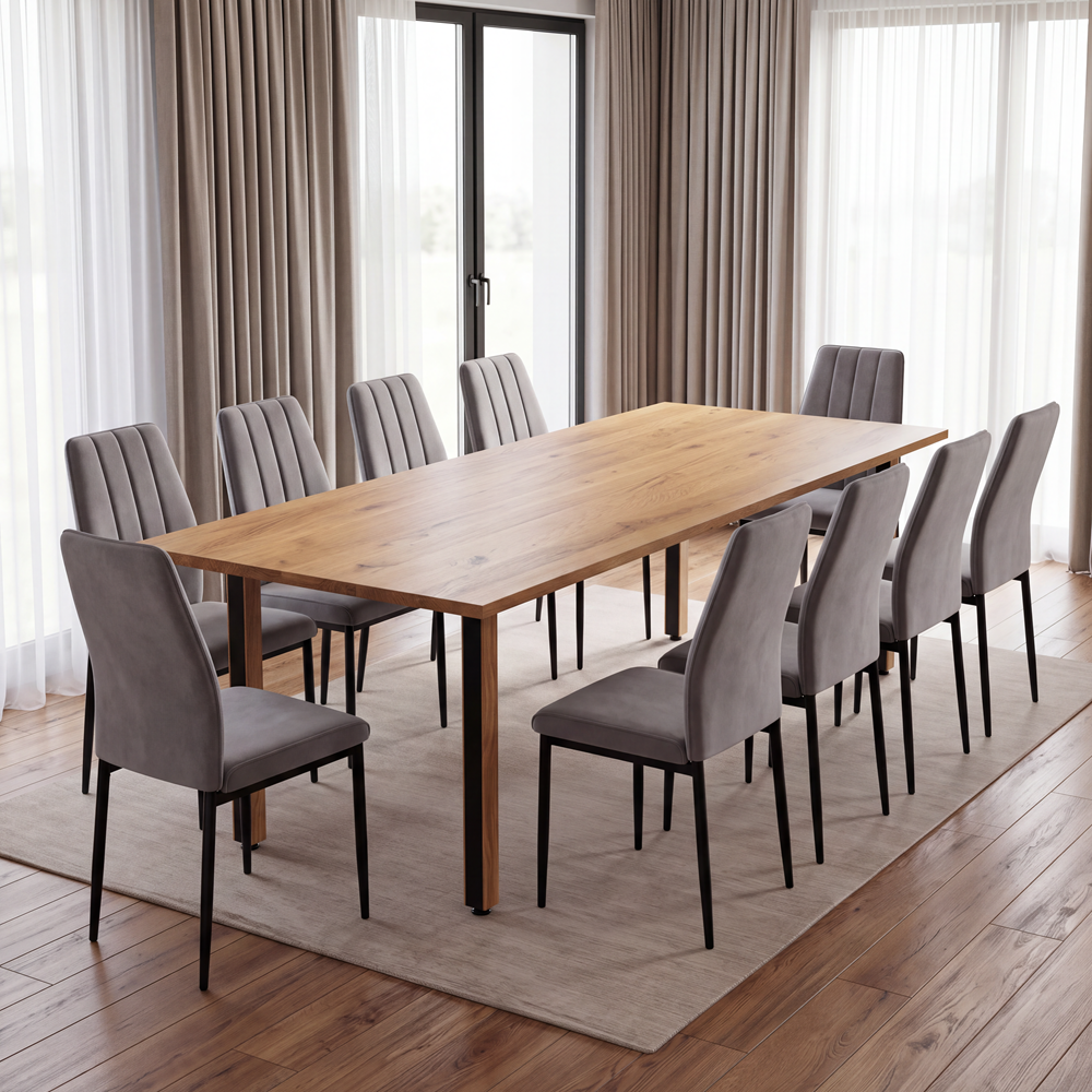 Eichenholztisch im klassischen Stil – für 10 Personen – 220x100x2,6 cm